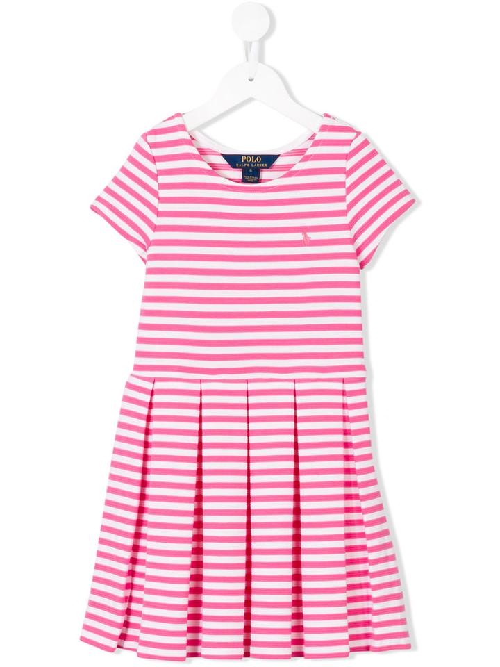 Ralph Lauren Kids Striped T-shirt Dress, Girl's, Size: 7 Yrs, Pink/purple