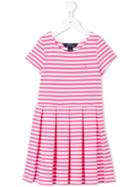 Ralph Lauren Kids Striped T-shirt Dress, Girl's, Size: 7 Yrs, Pink/purple