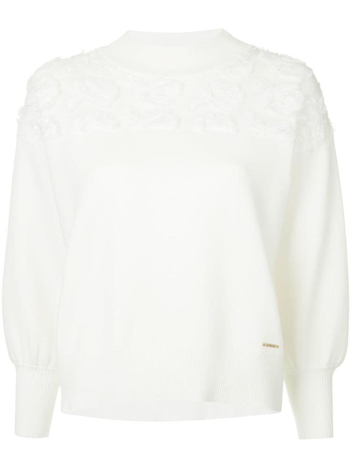 Loveless Front Applique Sweater - White