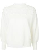 Loveless Front Applique Sweater - White
