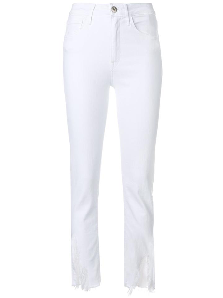3x1 Distressed Hem Jeans - White