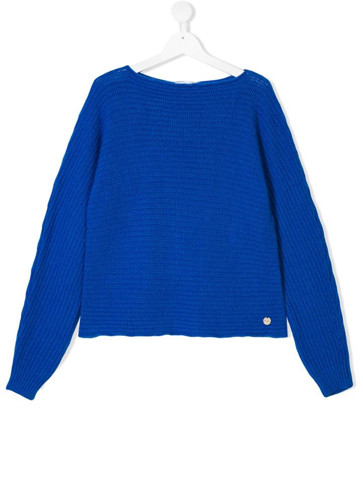 Simonetta Knitted Long Sleeve Sweater - Blue