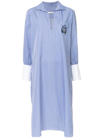 Co-mun Striped Shirt Dress - Blue