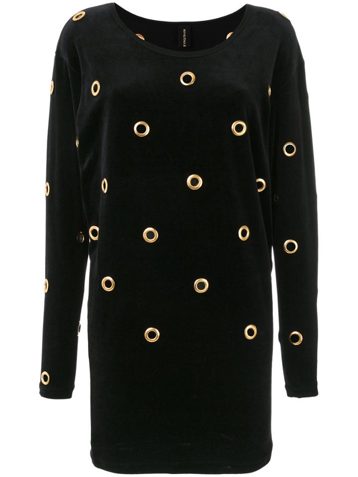Alexandre Vauthier Eyelet Sweatshirt Dress - Black