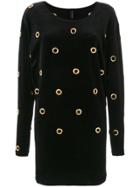 Alexandre Vauthier Eyelet Sweatshirt Dress - Black