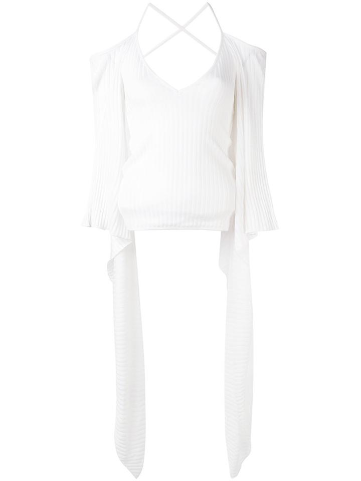 Balmain - Cold Shoulder Blouse - Women - Viscose - 38, White, Viscose