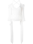 Balmain - Cold Shoulder Blouse - Women - Viscose - 38, White, Viscose