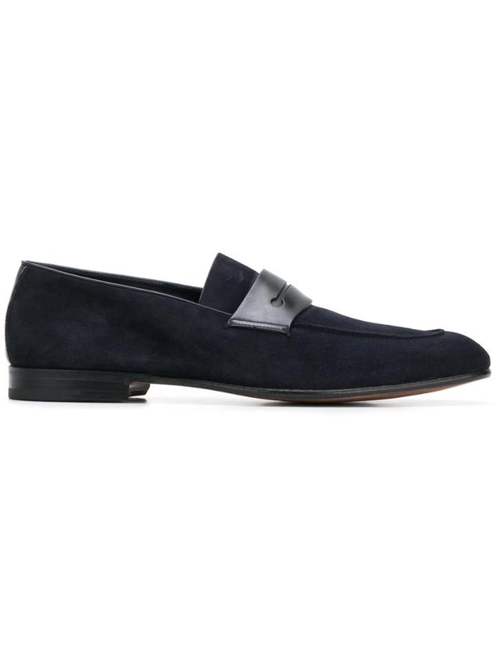 Ermenegildo Zegna Leather Trim Loafers - Blue