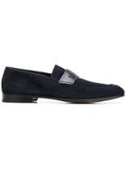 Ermenegildo Zegna Leather Trim Loafers - Blue