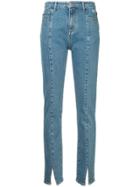 Msgm Front-slit Straight Leg Jeans - Blue