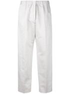 Jil Sander - Coleman Cropped Trousers - Women - Cotton/linen/flax/spandex/elastane/cupro - 34, Grey, Cotton/linen/flax/spandex/elastane/cupro