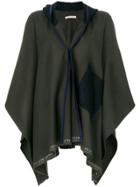 Ermanno Gallamini Hooded Cape Jacket - Green