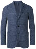 Lardini Plaid Blazer, Men's, Size: 46, Blue, Cotton/viscose/cupro