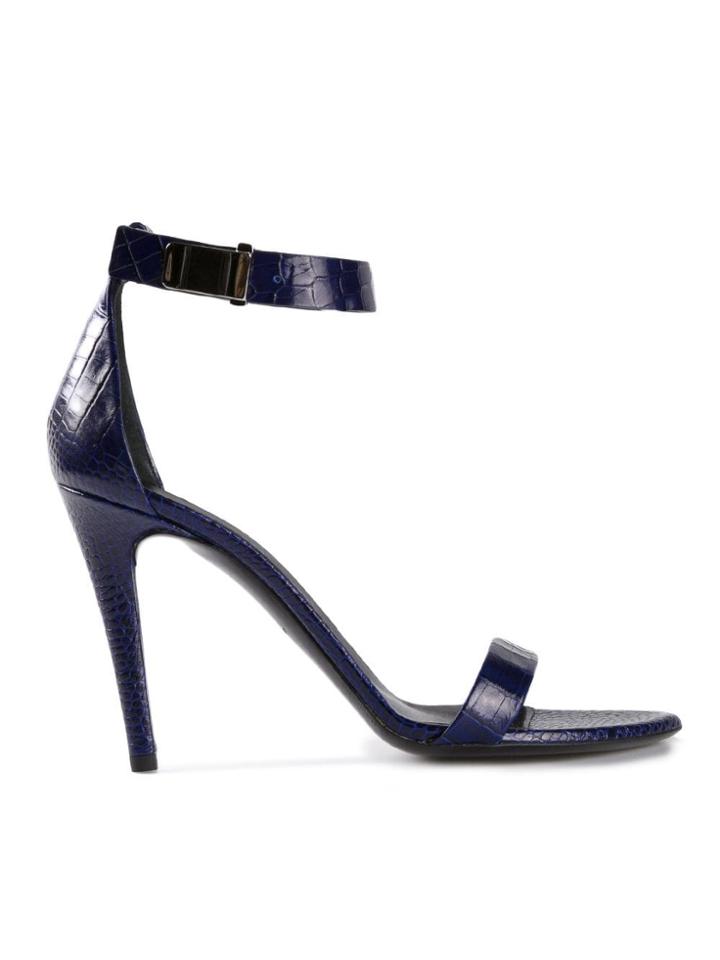 Proenza Schouler Crocodile Effect Sandals - Black