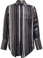 Yang Li Broad Cuffs Striped Shirt, Men's, Size: 48, Red, Linen/flax/cupro