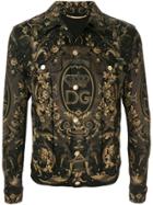 Dolce & Gabbana Graphic Print Denim Jacket - Black