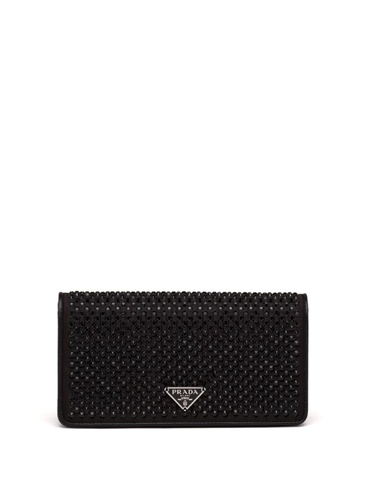 Prada Silk Satin And Leather Mini Bag - Black