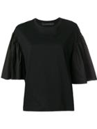 Federica Tosi Ruffled Sleeve T-shirt - Black