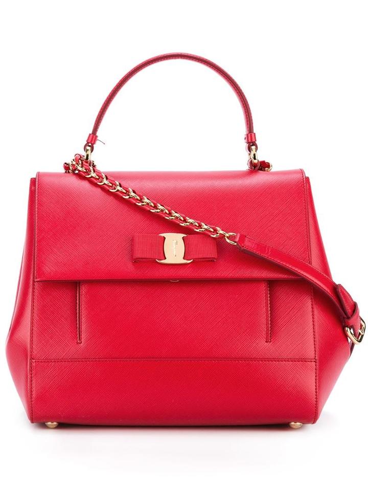 Salvatore Ferragamo Carrie Tote, Women's, Red, Calf Leather
