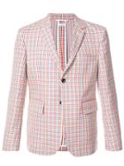 Thom Browne Relaxed Sport Coat Shell In Hopsack Check Double-woven