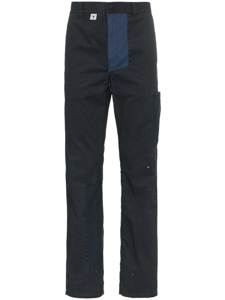 Neighborhood Navy Patchwork Painted Trousers - Blue