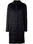 Maison Margiela Stitch Detail Coat, Women's, Size: 40, Black, Cotton/polyester/viscose/wool