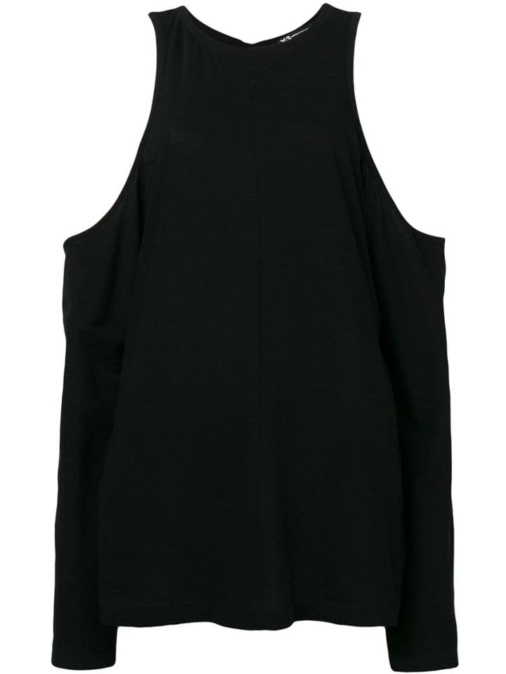 Y-3 Cold Shoulder Top - Black
