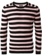 Laneus Stripe Sweater, Men's, Size: 46, Pink/purple, Cotton