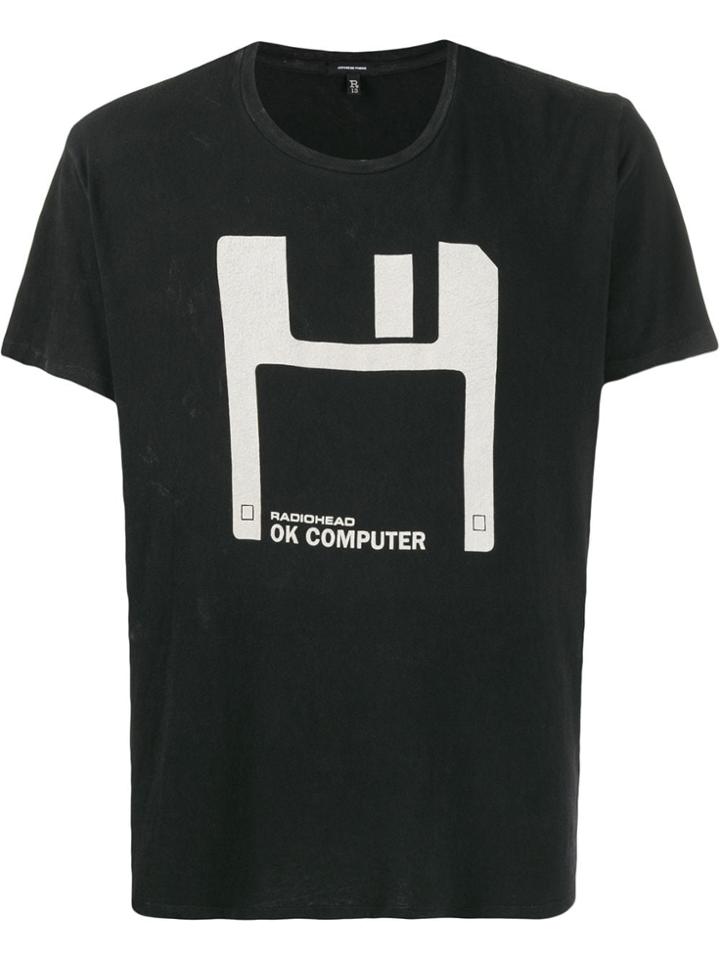 R13 Floppy Disk Print T-shirt - Black