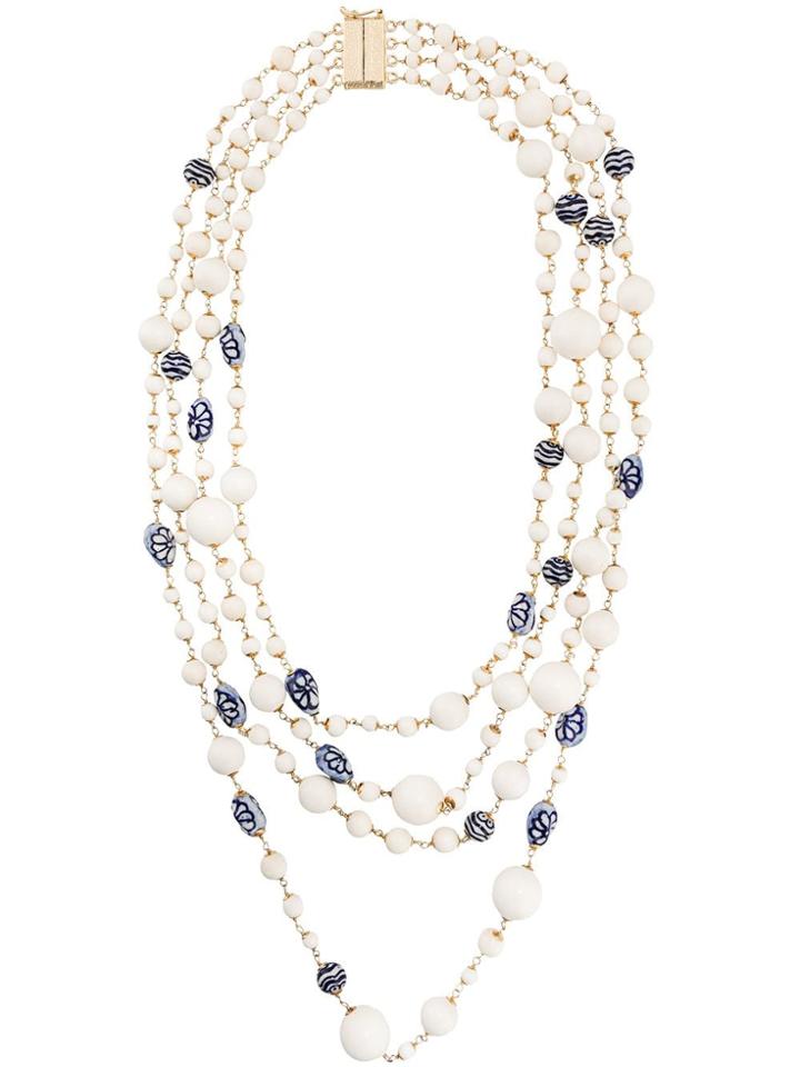 Rosantica Floral Layered Necklace - White