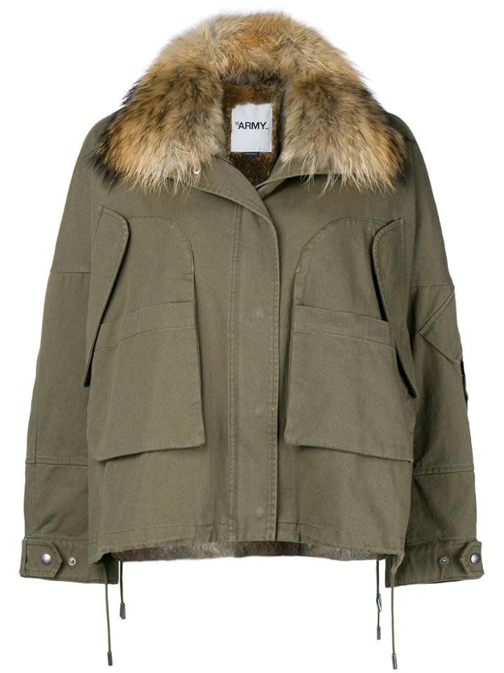 Yves Salomon Army Oversize Hooded Parka - Green