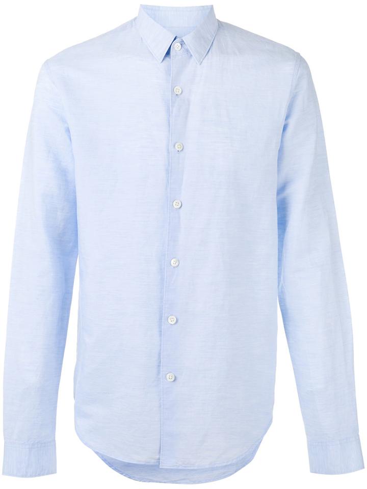 Theory - Rammy Shirt - Men - Cotton/linen/flax - S, Blue, Cotton/linen/flax