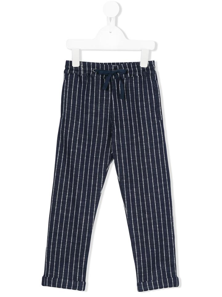 Macchia J Kids - Striped Trousers - Kids - Cotton/elastodiene/polyamide - 6 Yrs, Boy's, Blue