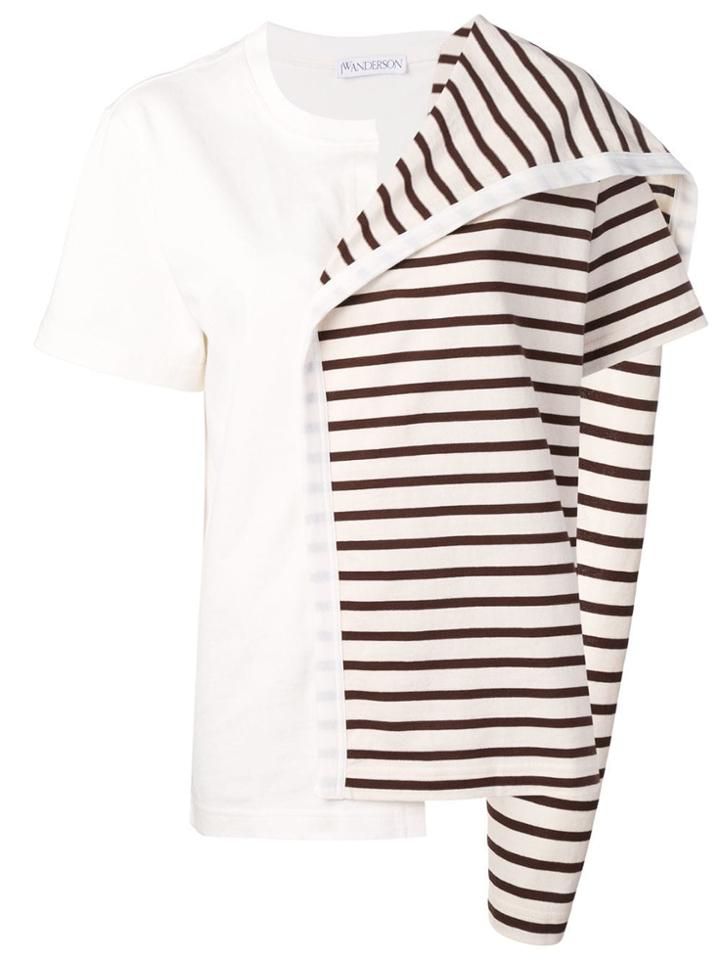 Jw Anderson Contrast Panel Striped Top - Brown