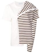 Jw Anderson Contrast Panel Striped Top - Brown