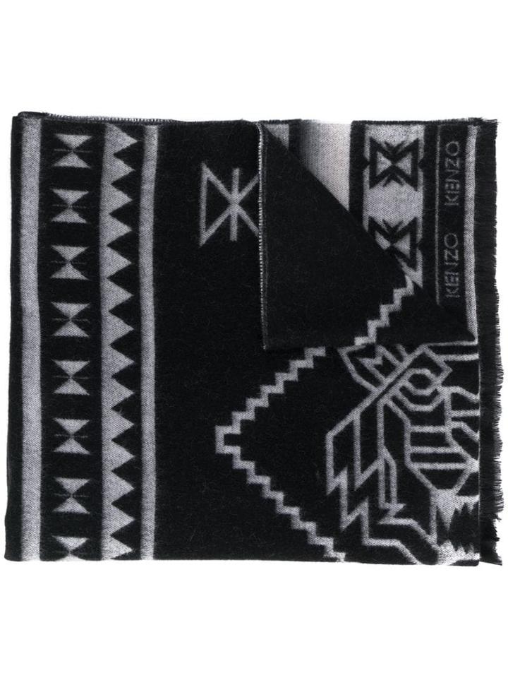 Kenzo Gradient-effect Logo Scarf - Grey
