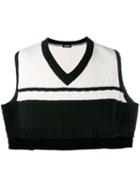 Raf Simons Knitted Cropped Vest, Men's, Black, Virgin Wool