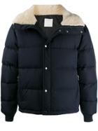 Sandro Paris Shearling-effect Collar Puffer Jacket - Blue