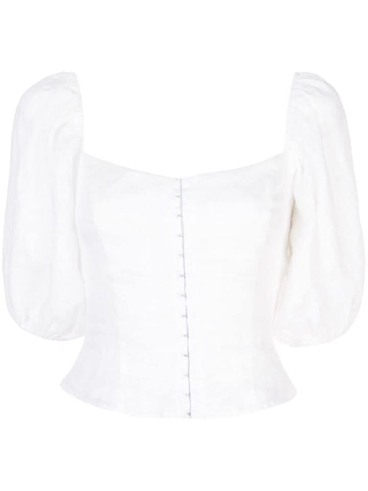 Reformation Romi Buttoned Blouse - White