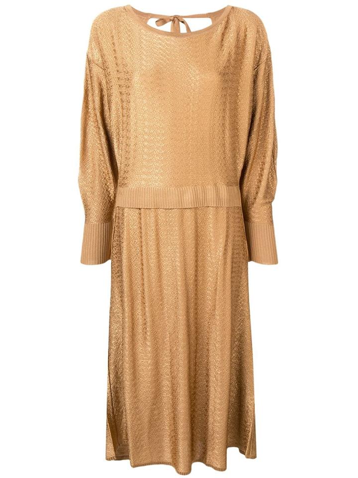 Esteban Cortazar Knitted Midi Dress - Brown