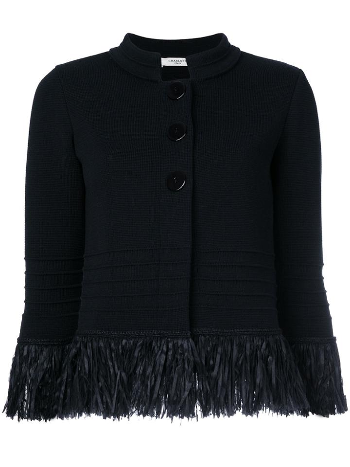 Charlott Fringed Hem Jacket - Blue