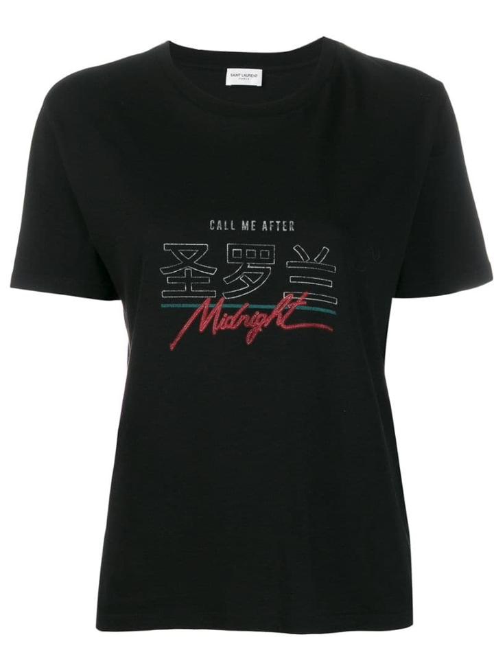 Saint Laurent Call Me After Midnight T-shirt - Black