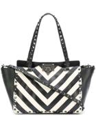 Valentino Valentino Garavani Rockstud Chevron Trapeze Tote - Black
