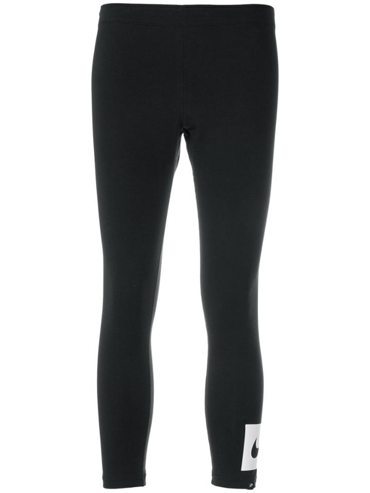 Nike Swoosh Cropped Leggings - Black