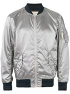 Maison Kitsuné - Metallic Bomber Jacket - Men - Polyamide/acetate/viscose - S, Grey, Polyamide/acetate/viscose