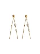 Burberry Faux Pearl Gold-plated Drop Earrings - Metallic