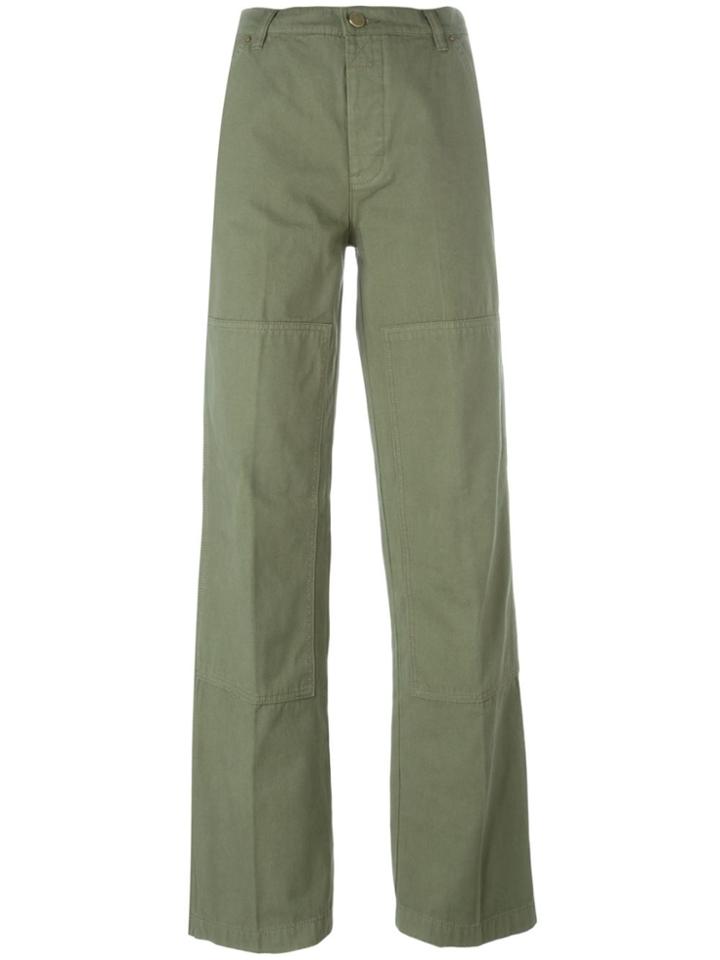 Tory Burch Straight Leg Trousers - Green