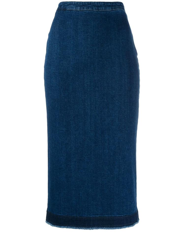 Mcq Alexander Mcqueen Denim Pencil Skirt - Blue