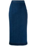Mcq Alexander Mcqueen Denim Pencil Skirt - Blue