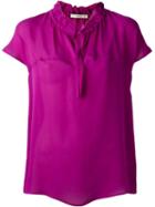 Etro Band Collar Blouse, Women's, Size: 44, Pink/purple, Silk